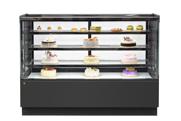 Display Refrigerator Black Square Refrigerated Bakery Display Case with LED Lighting YRG-D02