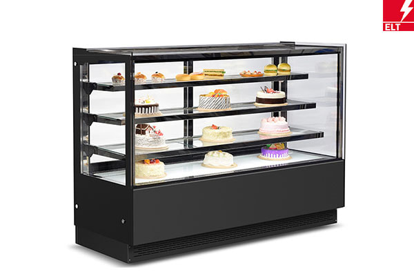 Black Square Refrigerated Bakery Display Case with LED Lighting YRG-D02