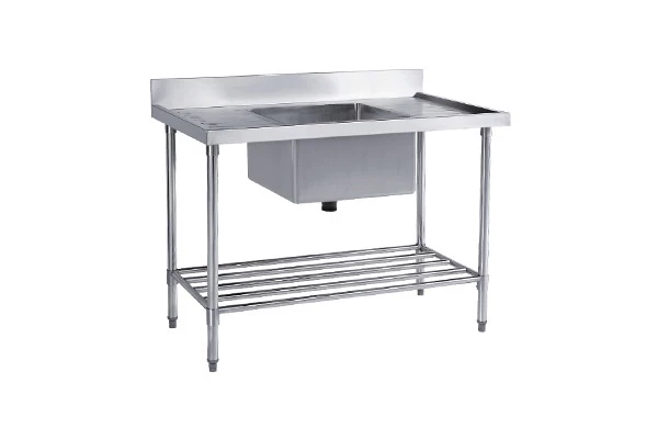 Commercial Kitchen Single Sink Bench With Pot Shelf YSS-D311