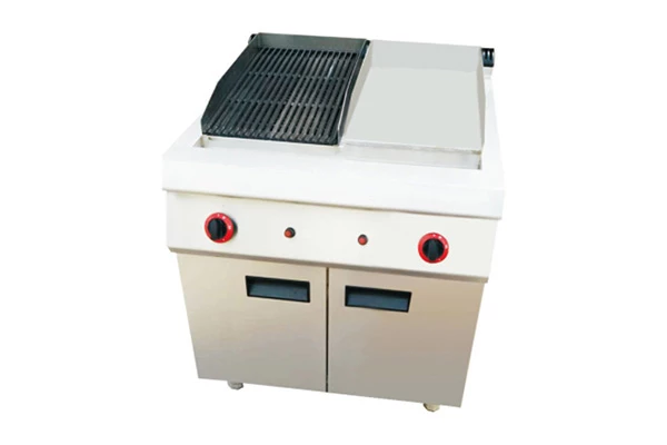 Commercial Gas Lava Rock Grill & Griddle With Cabinet YWK-J250